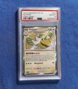 2024 POKEMON PAF EN-PALDEAN FATES SHINY RARE #204 PELIPPER PSA 10 GEM MINT - Image 1