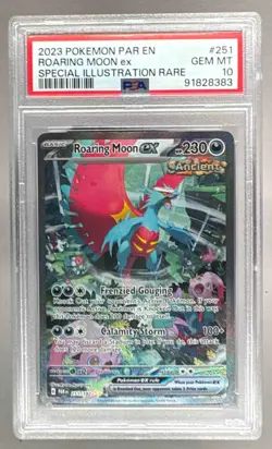 2023 Pokemon Scarlet Violet Paradox Rift 251 Roaring Moon ex SIR PSA 10 91828383 - Image 1