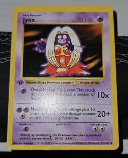 2 Vintage Pokemon 1st Edition Base Set (Shadowless) Jynx & Tangela - Image 2