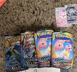 Pokemon Sun & Moon Cosmic Eclipse Booster Pack - X4 - Factory Sealed!! - Image 1