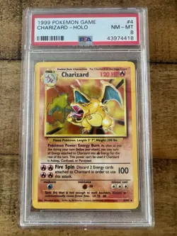 1999 Pokemon Base Set Unlimited Charizard #4 Holo PSA 8 NM-MT - Image 1