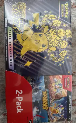 Pokemon Surging Sparks ETB + Booster Bundle 2-Pack Costco SEALED NEW TCG - Image 1