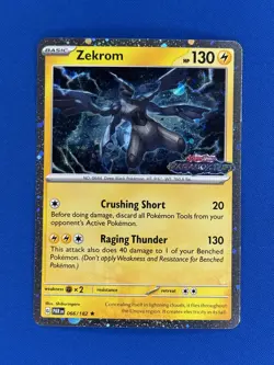 POKEMON PARADOX RIFT STAMPED ZEKROM 066/182 SV10 COSMOS HOLO - Image 1