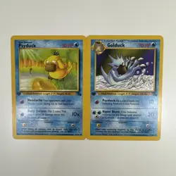 Pokemon Psyduck 53/62 & Golduck 35/62 1st Edition Fossil Set - Image 1