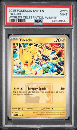2025 POKEMON SVP EN-SV BLACK STAR PROMO #225 PIKACHU PSA 9 - Image 1