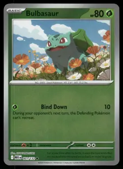 Bulbasaur 001/132 Common Mega Evolution Pokemon Reverse Holo Near Mint - Image 1