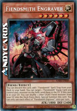 FIENDSMITH ENGRAVER (Demonefabbro Incisore) Segreta • RA04 EN049 • 1Ed • Yugioh! - Image 1