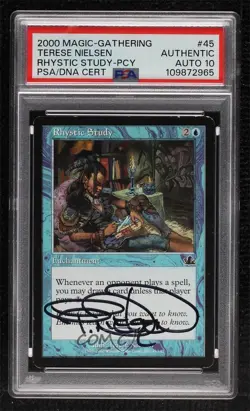 Rhystic Study Magic: Prophecy PSA/DNA Authentic Card & Auto 2000 - Image 1