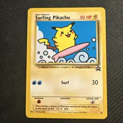 WOTC Black Star Promo Surfing Pikachu #28 Pokemon Card NM! - Image 1