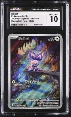 CGC 10 Noibat 169/159 Journey Together Illustration Rare Holo Pokemon Card - Image 1