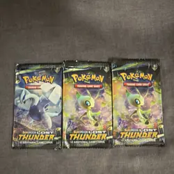 Pokemon TCG Sun & Moon Lost Thunder Booster Packs 3x 10 Cards Ea New Sealed! - Image 1