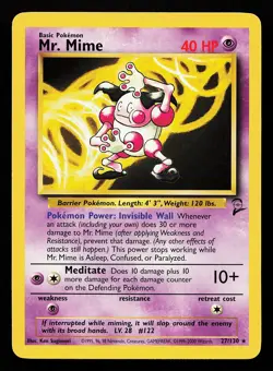 Mr. Mime 27/130 Rare Base Set 2 Pokemon Card - Image 1