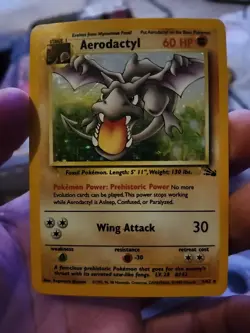 Aerodactyl 1/62 Fossil Holo Unlimited Pokemon Card - Image 1