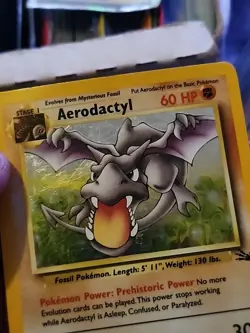 Aerodactyl 1/62 Fossil Holo Unlimited Pokemon Card - Image 3