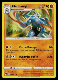 Pokemon Card Champion's Path Machamp 026/073 Rare Holo - Image 1