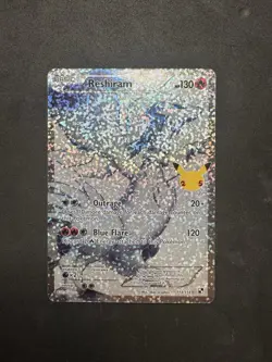 Pokemon TCG Reshiram Full Art Holo Card 113/114 Celebrations Classic Collection - Image 1