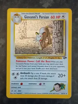 Giovanni's Persian Holo 8/132 Gym Challenge Pokemon Card - Image 1