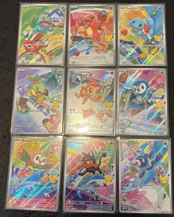 Pokemon First Partner Illustration 30th Collection Complete Promo Set 9 Cards - Image 1