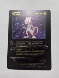 Mewtwo 10/102 Base Set Vintage Black Foil RARE Fan Art Display Card NM - Image 1