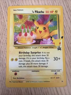 Birthday Pikachu 24/53 Pokemon TCG Celebrations Classic Collection NM - Image 1