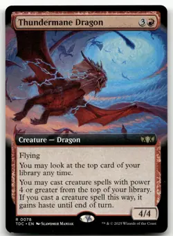 Thundermane Dragon (Extended Art) #78 (NM) Tarkir Dragonstorm TDC Magic MTG - Image 1