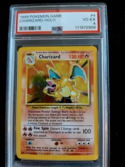 Charizard 4/102 Holo Rare Base Set Pokemon Card PSA 4 Excellent/Good - Image 1