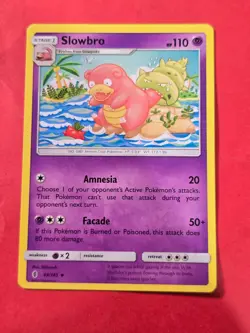 2017 Pokemon Sun and Moon Guardians Rising #49 Slowbro, UC, NF/H, cd1 - Image 1