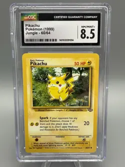 CGC 8.5 Pikachu 60/64 Jungle Unlimited NM/Mint Pokemon Card - Image 1