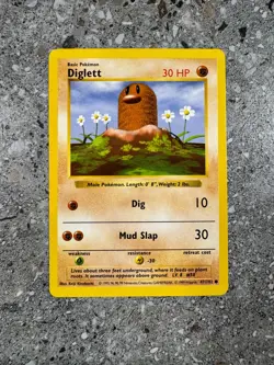 Pokemon TCG Cards SHADOWLESS Base Set Diglett 47/102 - Image 1