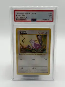 Pokemon TCG Rattata Base Set Shadowless 1st Edition PSA 7 61/102 English - Image 1