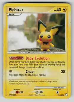 Pichu 93/123 Common Mysterious Treasures Pokemon HP - Image 1