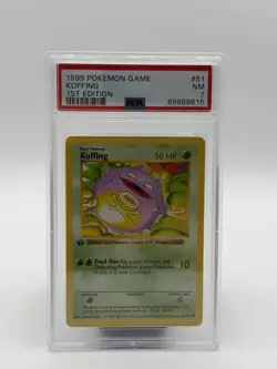 Pokemon TCG Koffing Base Set Shadowless 1st Edition PSA 7 51/102 English - Image 1