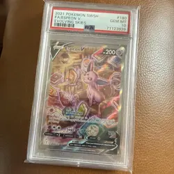 2021 POKEMON SWORD & SHIELD EVOLVING SKIES #180 FULL ART/ESPEON V PSA 10 180/203 - Image 1