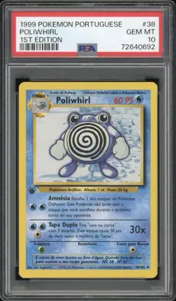 1999 Pokemon PORTUGUESE 1st Edition Base Set Poliwhirl 38/102 PSA 10 GEM MINT - Image 1
