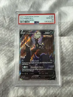 2021 POKEMON SWORD & SHIELD EVOLVING SKIES #189 FULL ART/UMBREON V PSA 10 - Image 1