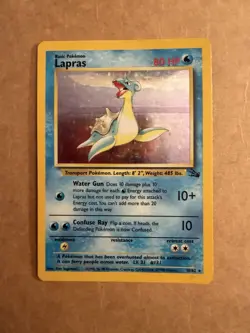 Lapras Fossil 10/62 - Unlimited Holo Rare - Pokemon TCG - MP/HP - Image 1