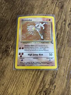Hitmonlee 7/62 Fossil Holo Rare Pokemon - Image 1