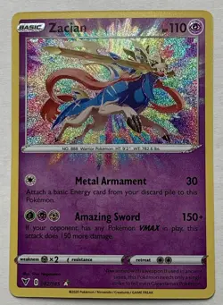 Pokemon Vivid Voltage Zacian 082/185 Amazing Rare Holo NM - Image 1