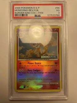Pokemon TCG PSA 3 Monfermo Burger King Stamped Reverse Holo 56/130 *LOW POP* - Image 1
