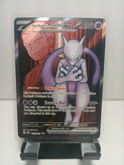 Destined Rivals Team Rocket's Mewtwo ex Full Art 213/182 English NM Pokemon TCG - Image 1