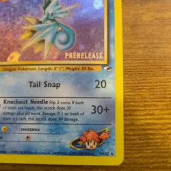 Prerelease Misty's Seadra 9/132 Gym Heroes Holo Rare Vintage Pokemon Card - Image 5