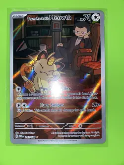 Team Rocket's Meowth Pokemon TCG Sv10 Destined Rivals 203/182 Illustration Rare… - Image 1