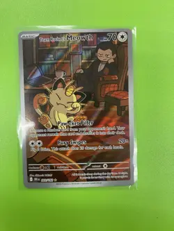 Team Rocket's Meowth Pokemon TCG Sv10 Destined Rivals 203/182 Illustration Rare… - Image 2