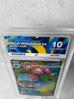 Mega Venusaur EX 2025 Mega Evolution Secret Rare 155/132 Ace Grading 10 Pokemon - Image 2