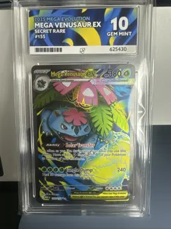 Pokemon Mega Venusaur Ex 155/132 Secret Rare - Mega Evolution - ACE 10 GemMint - Image 1