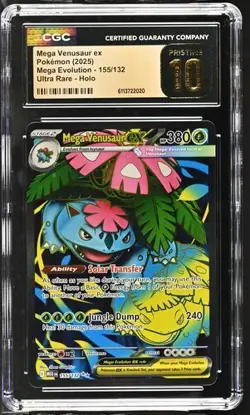 Mega Venusaur ex 155/132 Ultra Rare Mega Evolution CGC Pristine 10 - Image 1