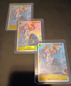 Bandai One Piece CCG 3 Card Lot Nami EB03-053 SR Character English - Image 1