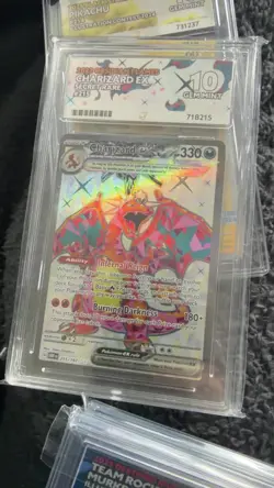 ACE 10 gem mint 2023 Charizard EX Obsidian Flames 215/197 Secret Rare English - Image 1
