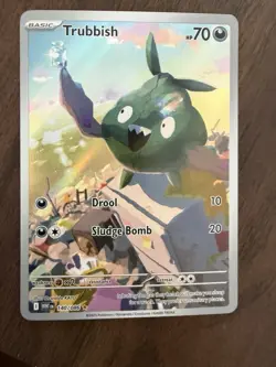 Pokemon TCG Trubbish Holo Card White Flare Illustration Rare 140/086 English NM - Image 1