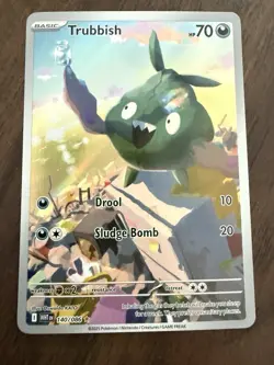 Pokemon TCG Trubbish Holo Card White Flare Illustration Rare 140/086 English NM - Image 4